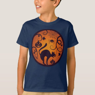 Camiseta Feliz lanterna do Halloween aranhas e morcegos neg