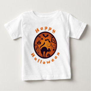 Camiseta Feliz lanterna do Halloween aranhas e morcegos neg