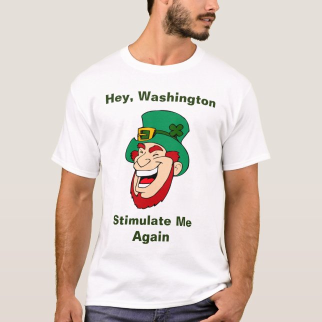 Camiseta Feliz Leprechaun Stimulus Bill (Frente)