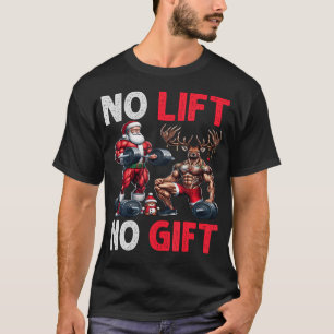 Camiseta Feliz Levantamento Natalino Músculo Papai Noel Lev