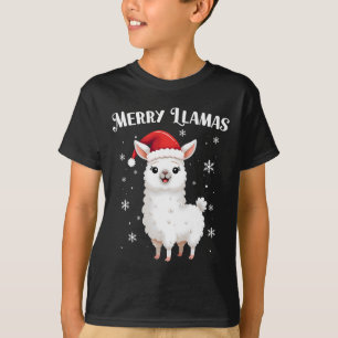 Camiseta Feliz Lhamas Natal engraçado Férias animais Llama