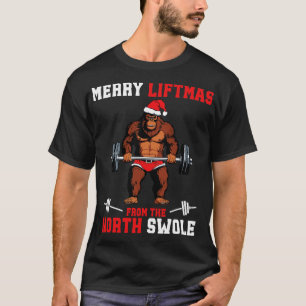 Camiseta Feliz Liftmas Do Peso Dos Papais noeis Musculares