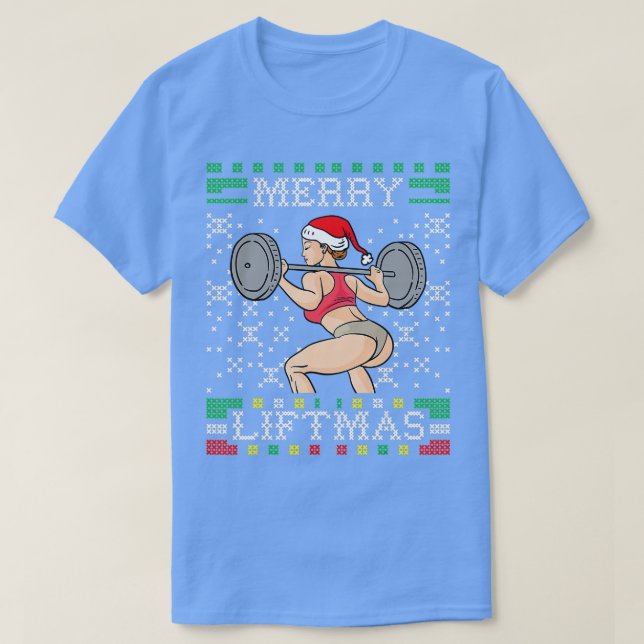 Camiseta Feliz Liftmas Feia de Natal Doce Senhorita Papais  (Frente do Design)