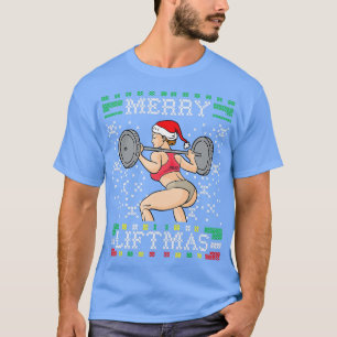 Camiseta Feliz Liftmas Feia de Natal Doce Senhorita Papais 