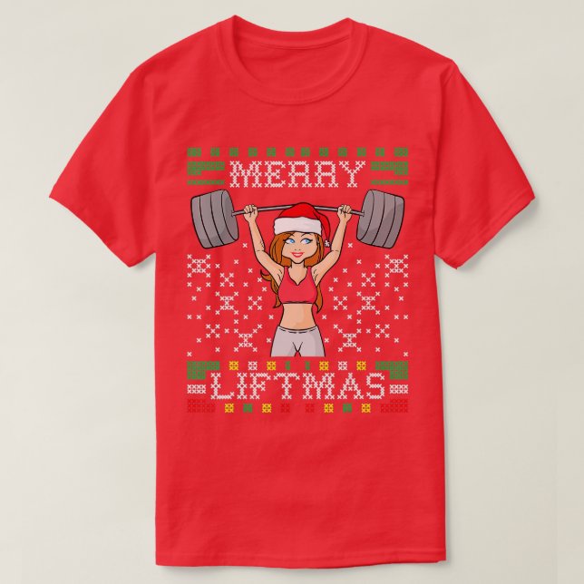 Camiseta Feliz Liftmas Feia de Natal Doce Senhorita Papais  (Frente do Design)