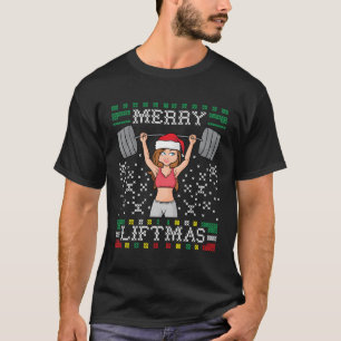 Camiseta Feliz Liftmas Feia Miss Papais noeis Gym Workout