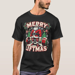 Camiseta Feliz Liftmas Papais noeis Natal Gym