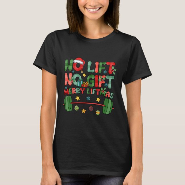 Camiseta Feliz Liftmas Sem Elevação Sem Presença De Natal G (Frente)