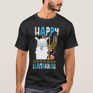 Camiseta Feliz Llamakkah Llama Menorá Hanukkah
