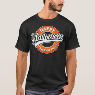 Camiseta Feliz logotipo de Halloween Truque ou Tratamento