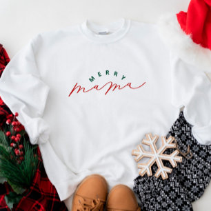 Camiseta Feliz Mama Script Christmas Sweshirt