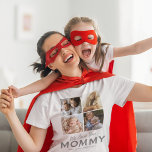 Camiseta Feliz Mamãe de Fotos da Família<br><div class="desc">Camiseta-mãe bonita com 4 fotos da família de preciosos, as palavras "nós te amamos mamães" e os nomes das crianças. Perfeito para ocasiões especiais, aniversários, natal ou dia de as mães! Dica da foto: recorte as fotos em quadrados antes de carregar, garantindo que o assunto esteja no centro para obter...</div>