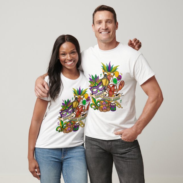 Camiseta Feliz Mardi Gras (Unissex)