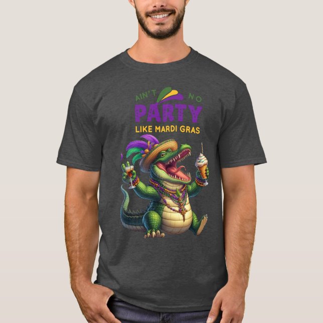 Camiseta Feliz Mardi Gras Alligator (Frente)