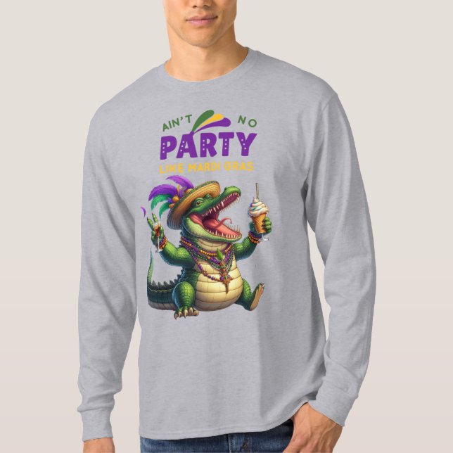 Camiseta Feliz Mardi Gras Alligator (Frente)