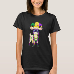 Camiseta Feliz Mardi Gras Bonita Ovelha Vestindo Miçanga Je