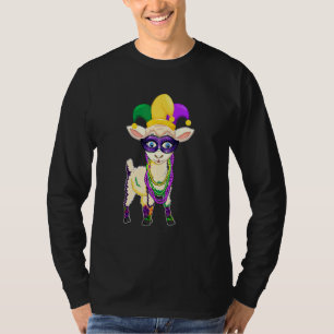 Camiseta Feliz Mardi Gras Bonita Ovelha Vestindo Miçanga Je