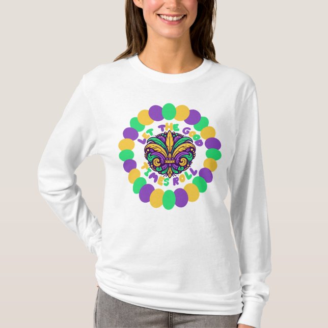 Camiseta Feliz Mardi Gras fleur-de-lis (Frente)