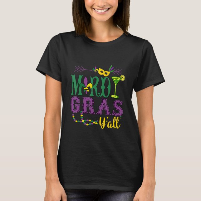Camiseta Feliz Mardi Gras Y All Funny Bebendo Gap (Frente)