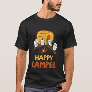 Camiseta Feliz Marshmallow Camper Bonfire Kids Mulheres M