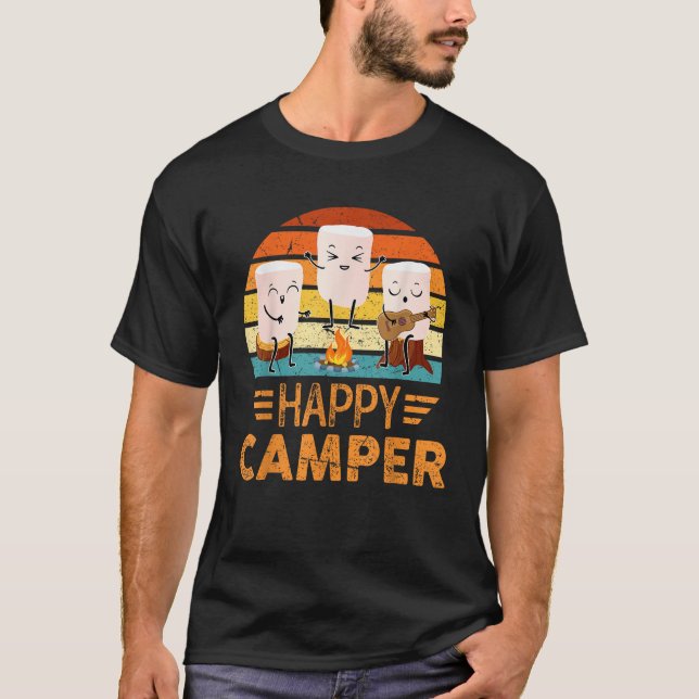 Camiseta Feliz Marshmallow Camper Cute Engraçado Para Crian (Frente)