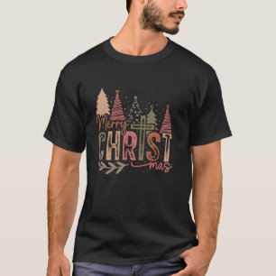 Camiseta Feliz Mas Christian Jesus Natal PJs Xma
