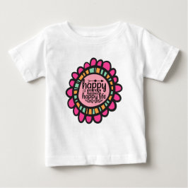 Camiseta Feliz Mente Feliz design de Gráfico Motivacional