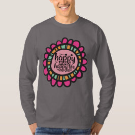 Camiseta Feliz Mente Feliz design de Gráfico Motivacional