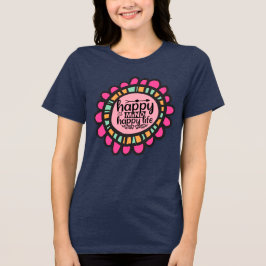 Camiseta Feliz Mente Feliz design de Gráfico Motivacional