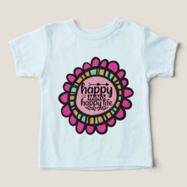 Camiseta Feliz Mente Feliz design de Gráfico Motivacional