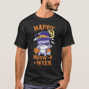 Camiseta Feliz Meow O Ween Gatinho Gato Feliz Halloween
