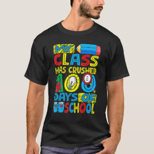 Camiseta Feliz Minha Turma Conquistou 100 Dias De Aula Prof