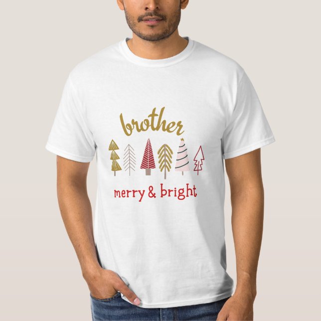 Camiseta Feliz moderna e Correspondência familiar brilhante (Frente)