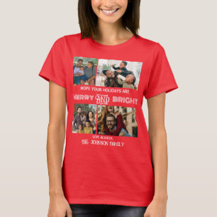 Camiseta Feliz moderna e foto da família brilhante