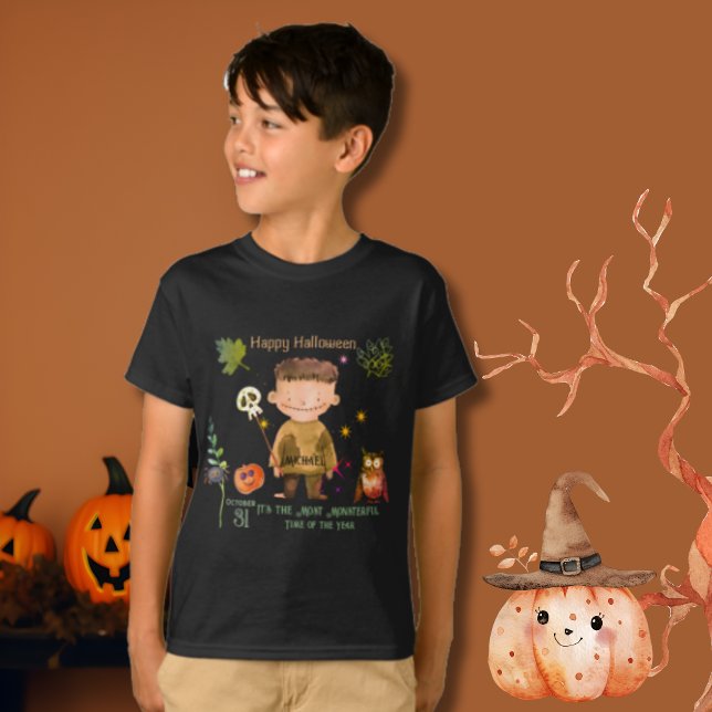 Camiseta Feliz Monstro das Halloween (Happy Halloween Little Monster T-Shirt)