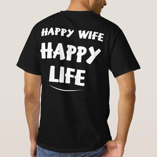 Camiseta Feliz Mulher Feliz Vida (Verso)