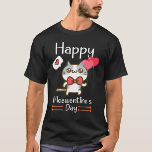 Camiseta Feliz Namorados do Dia de Meowentine para Kit de G