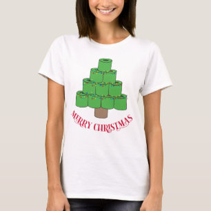 Camiseta Feliz Natal 2020 Papel Higiênico Árvore Engraçado