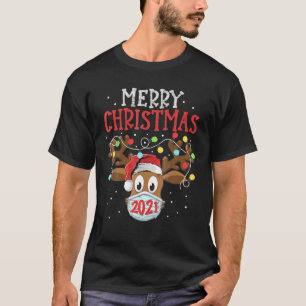 Camiseta Feliz Natal 2021 Papais noeis De Natal Reindeer Em