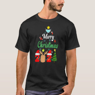 Camiseta Feliz Natal 2021 Reindeer Pajamas Family Xmas