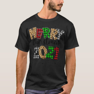 Camiseta Feliz Natal 2021 Xadrez do Leopard Buffalo Red Gre