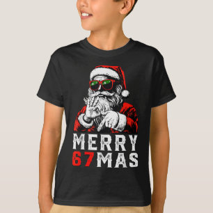 Camiseta Feliz Natal 6 7 Meme Engraçado Papai Noel 67 Mão X