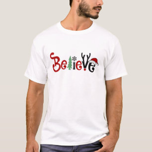 Camiseta Feliz Natal Acredita Em Papai Noel Winter Holi