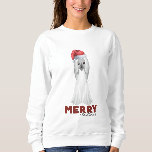 Camiseta Feliz Natal - Afeganista Windhund Dog (Frente)
