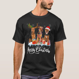 Camiseta Feliz Natal Airedale Dog Papais noeis Light Reinde