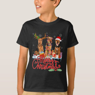 Camiseta Feliz Natal Airedale Terrier Papais noeis Reindeer