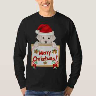 Camiseta Feliz Natal Amarelo Labrador Retriever Puppy! E