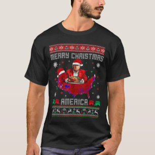Camiseta Feliz Natal América Donald Trump Cobertura Xmas