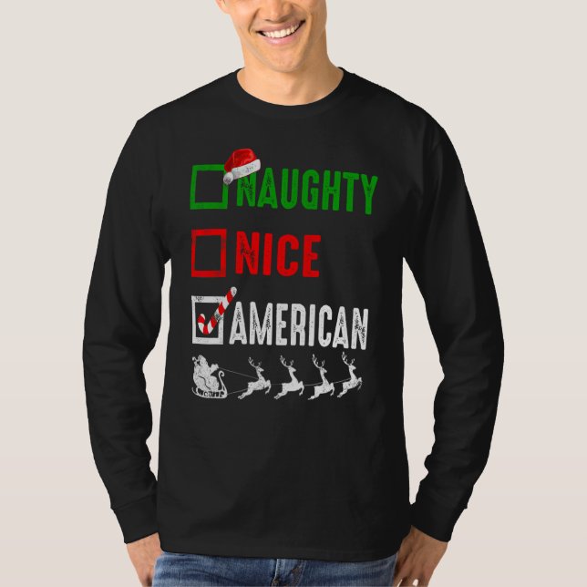 Camiseta Feliz Natal Americano Engraçado (Frente)