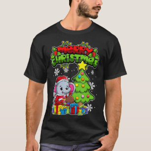 Camiseta Feliz Natal Animais Xmas Elephant 